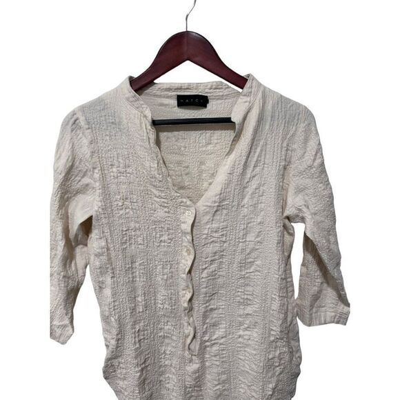 Hatch The Taylor Crinkled Cotton-Blend Maternity Jumpsuit One Piece Cream XS - Picture 8 of 12